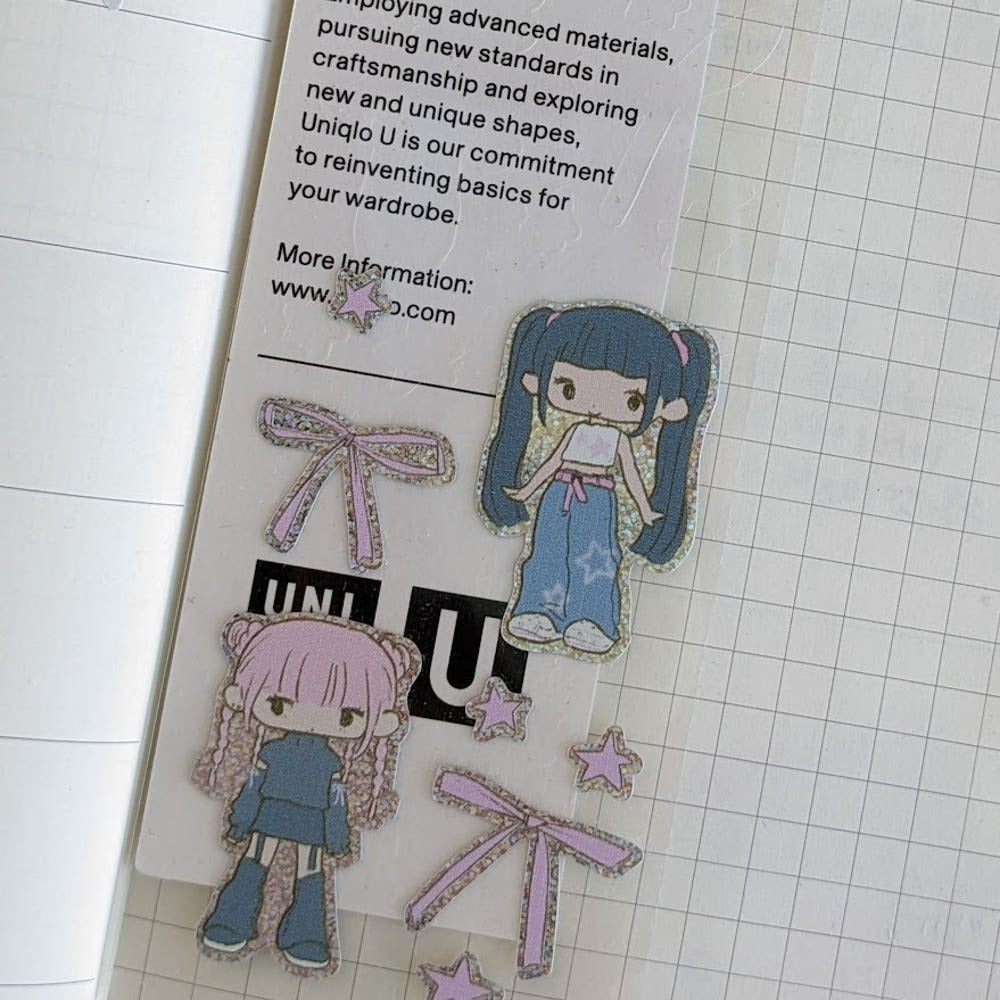 heartwarmingclub - hologram ribbon sticker sheet