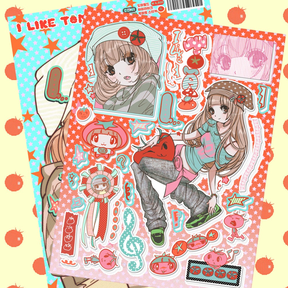 domi world - i like tomato sticker sheet