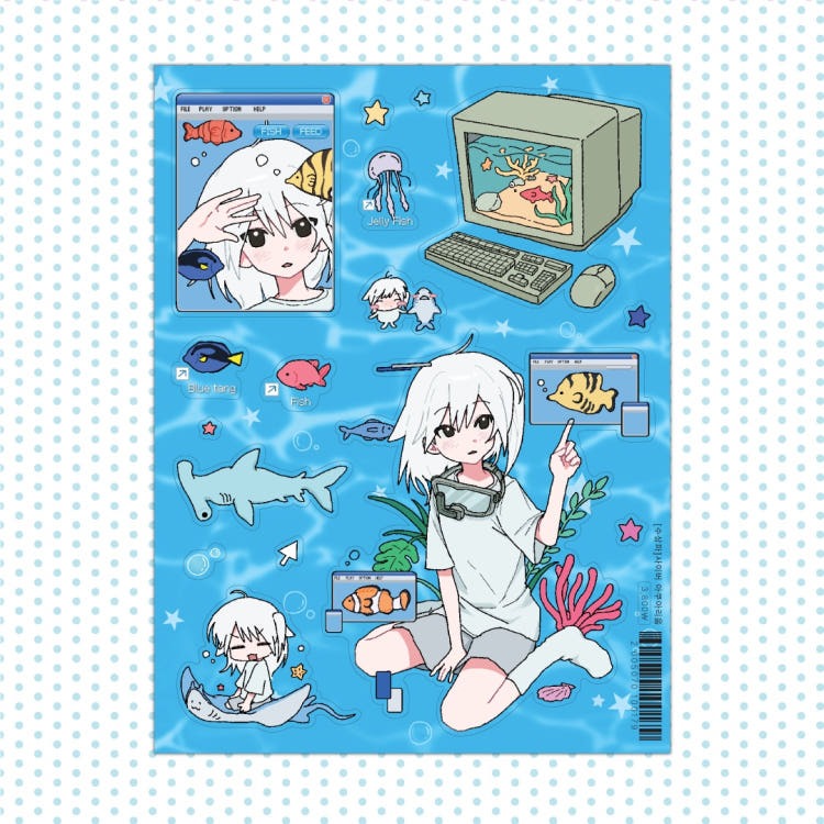 soosangpa - cyber aqua sticker