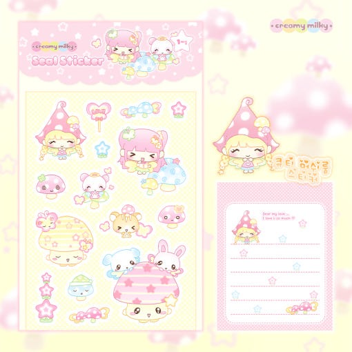 creamy milky - cutie mushroom sticker