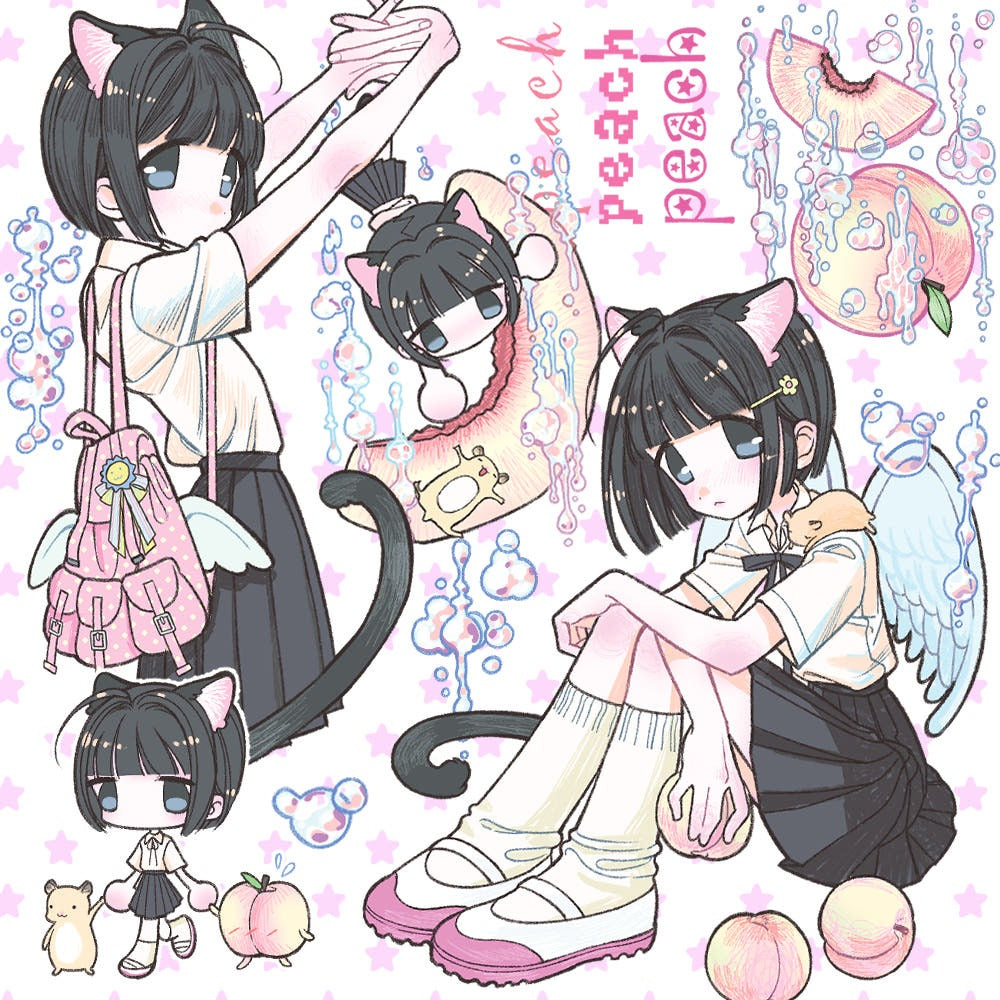 heez - peachy peachy sticker sheet