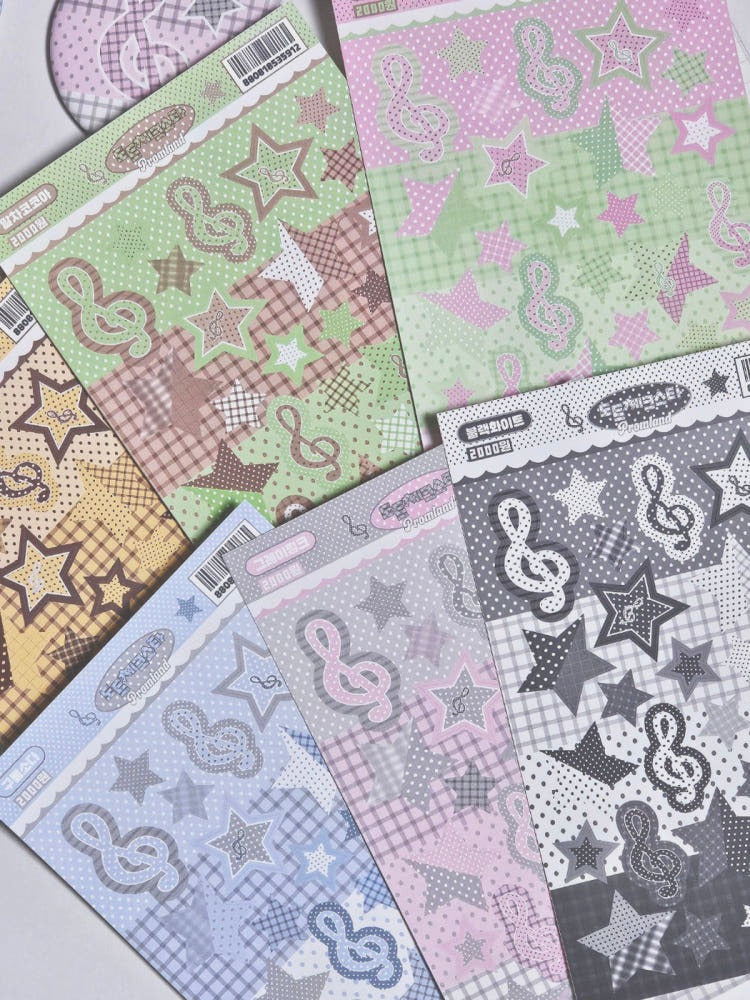 promland - dot check star sticker set
