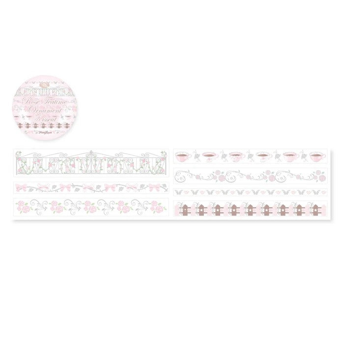 Pearly Button - Rose tea time ornament kisscut tape