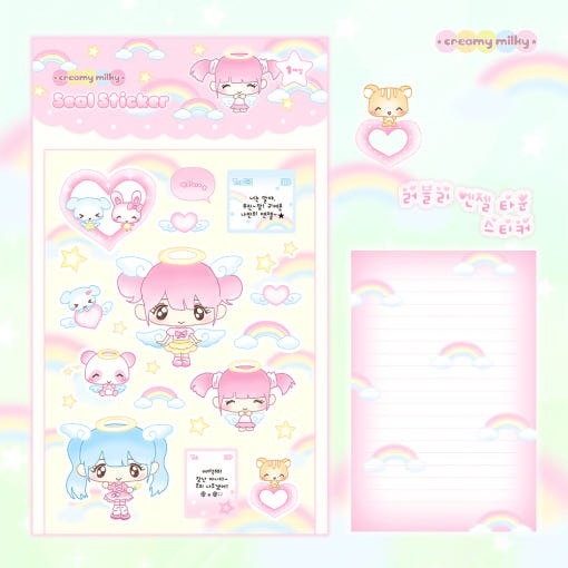 creamy milky - lovely angel town sticker