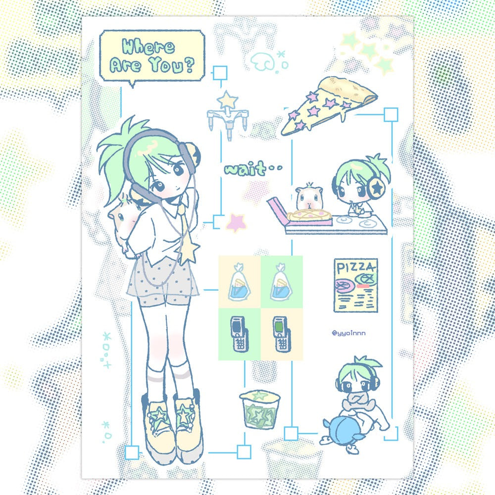 yyoinnn - where are you sticker sheet