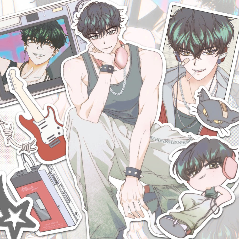dociofdreams - gaze on him sticker sheet