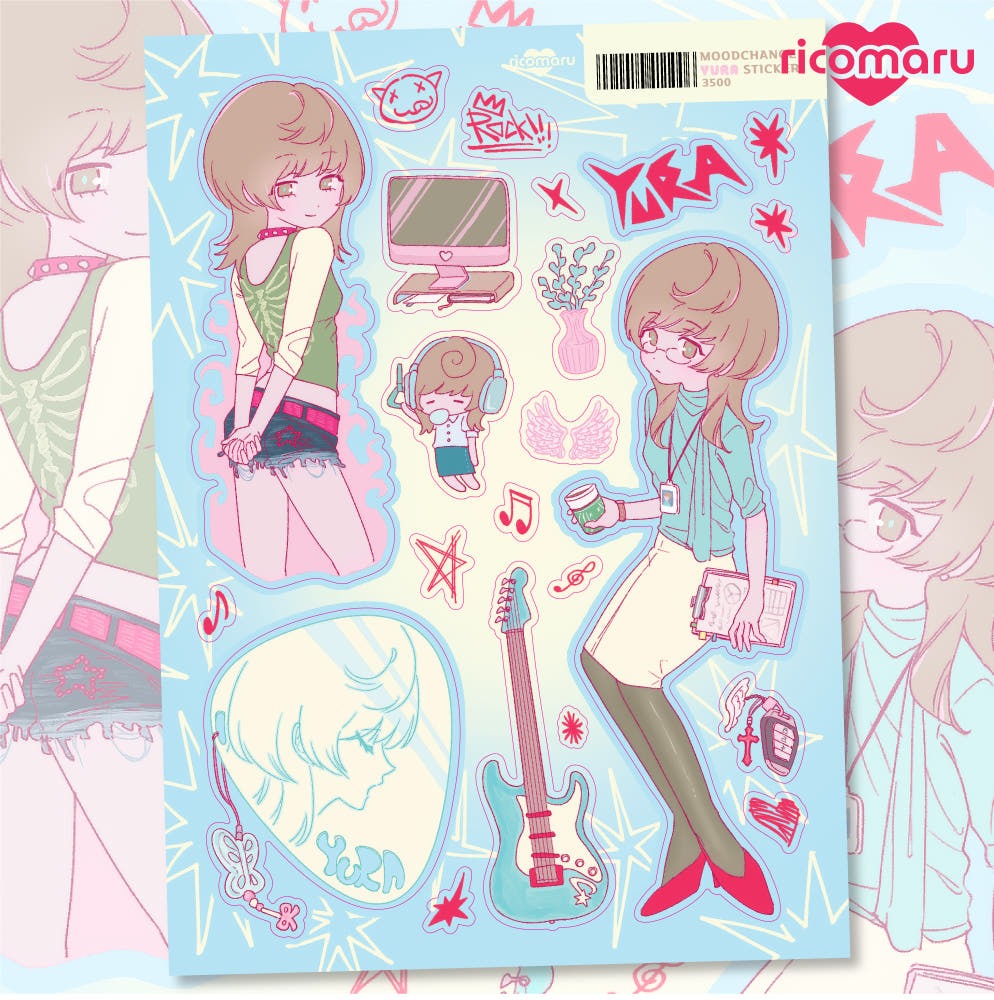 ricomaru - yura sticker sheet