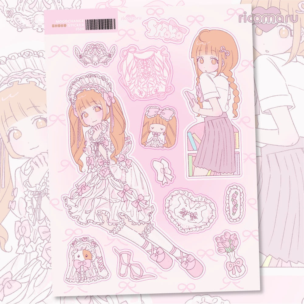 ricomaru - shoko sticker sheet