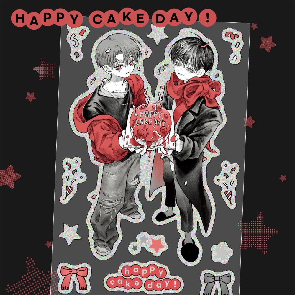 dawnitive.wave - Happy Cake Day Hologram Kiss-Cut Sticker