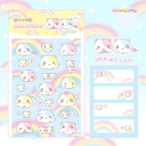 creamy milky - hamster's day sticker