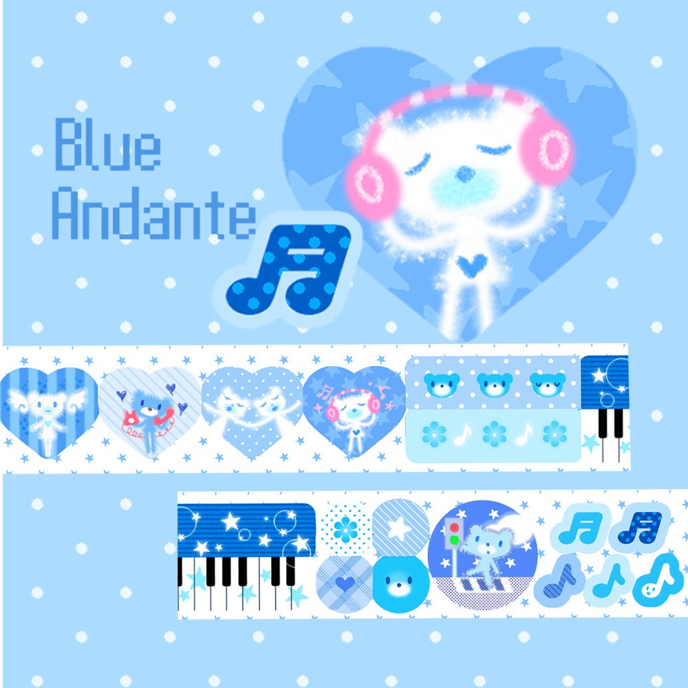 zalza - blue andante kisscut tape