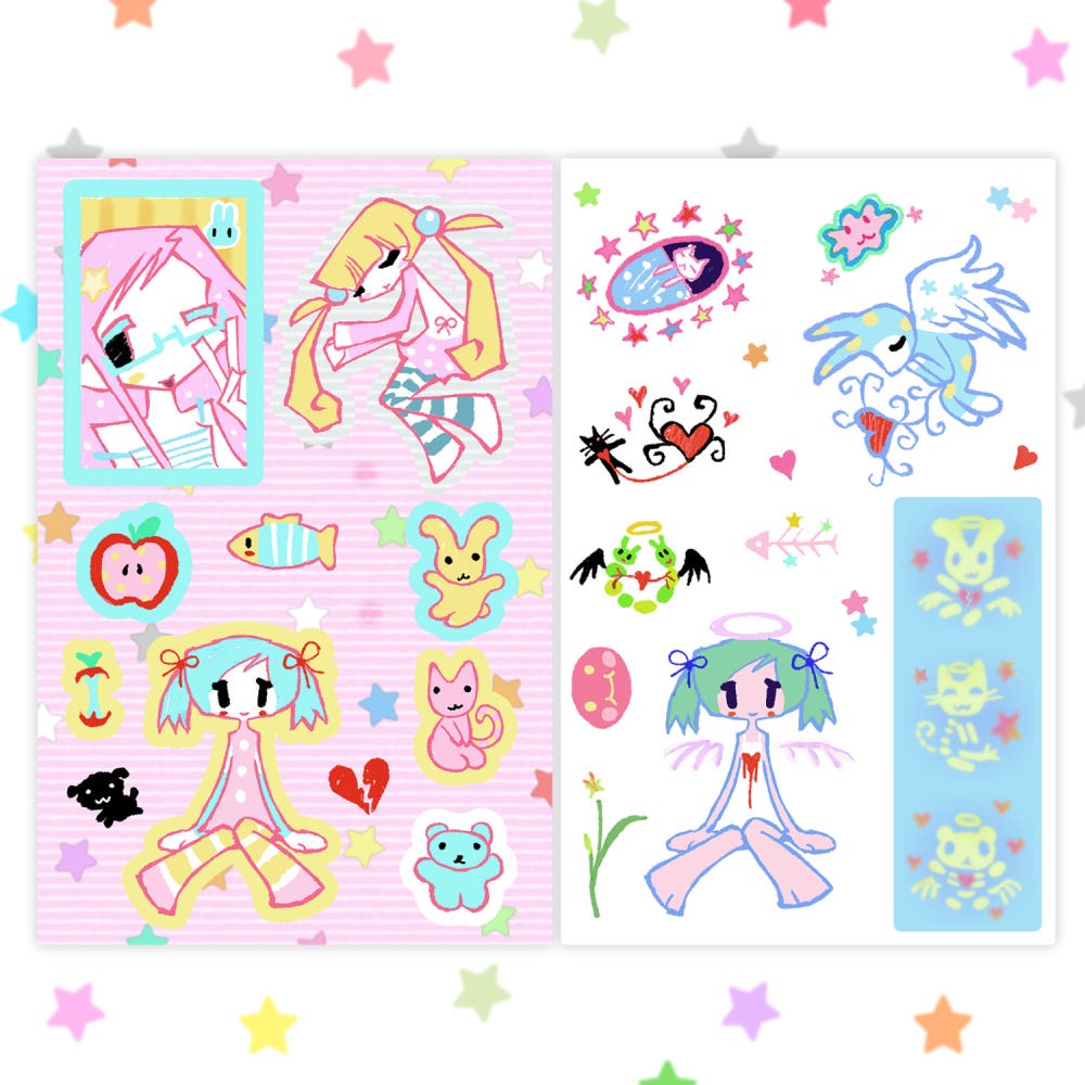 zalza - love xray sticker sheet