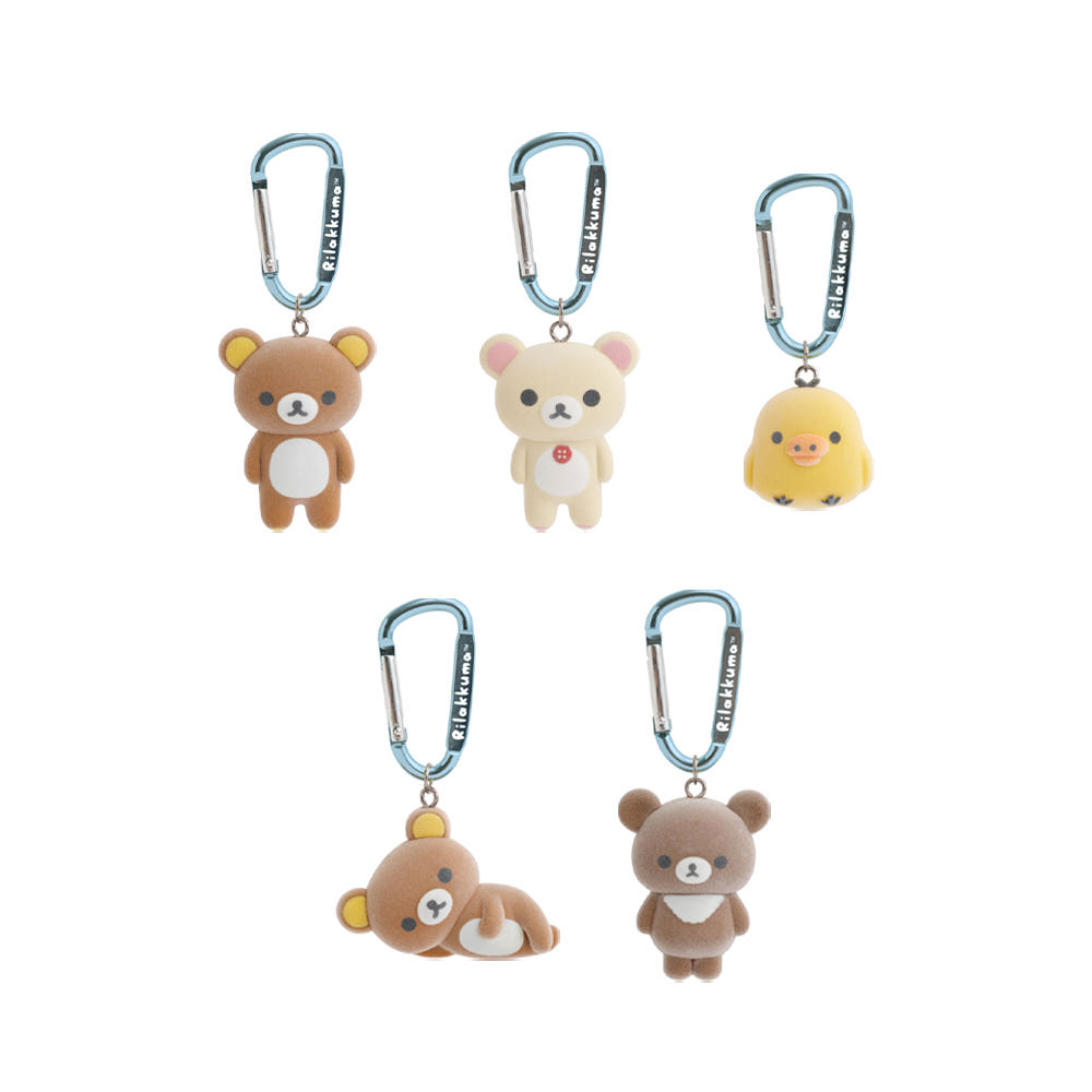Rilakkuma fluffy figure carabiner random gachapon