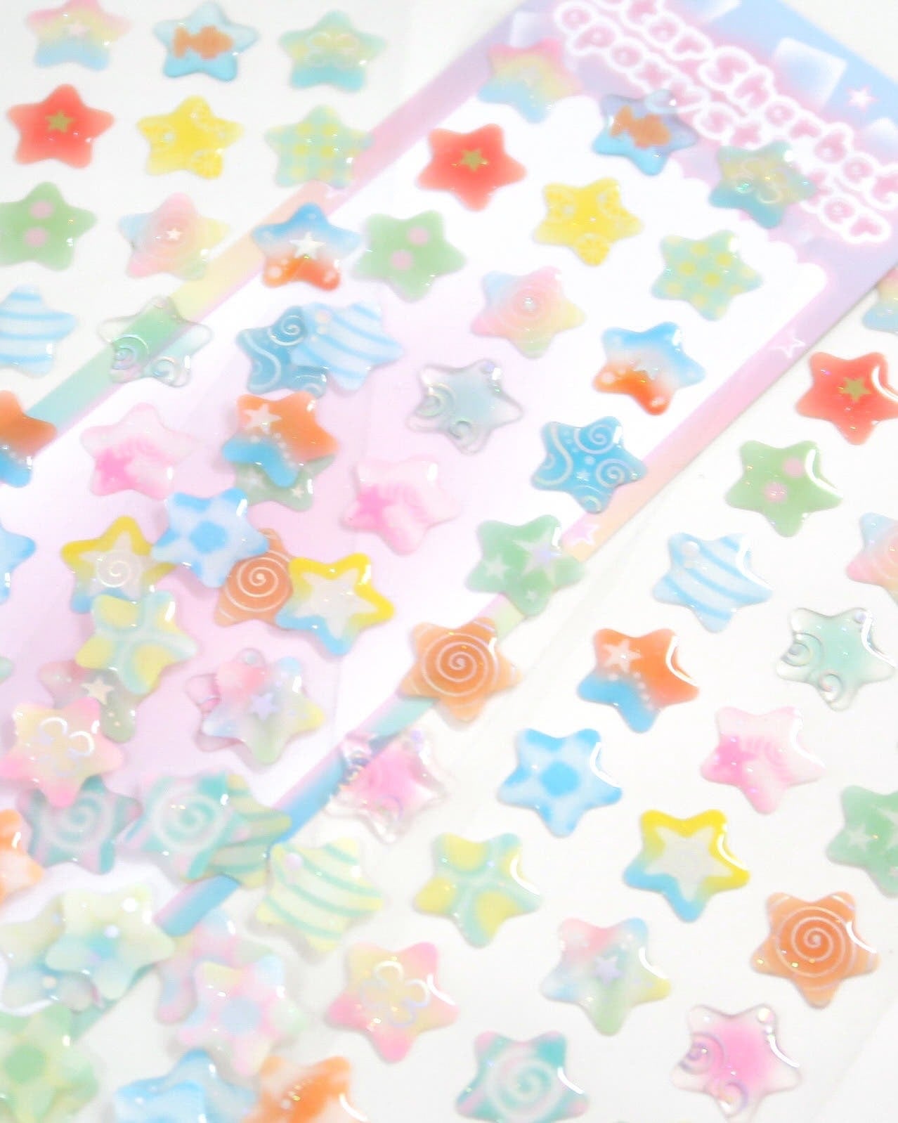 ♡ Pearly Button - Star Sherbet Epoxy Sticker