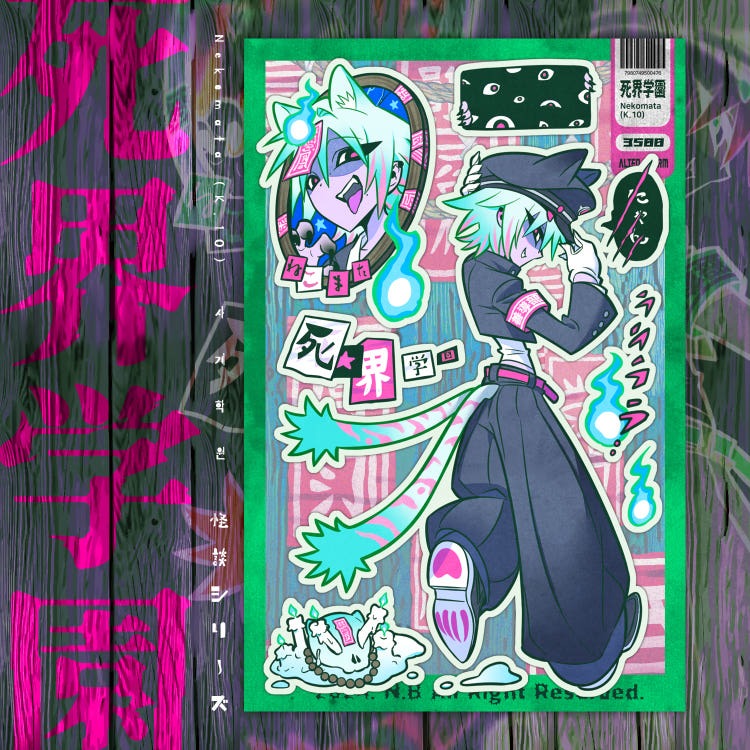 alien storm - nekomata k10 sheet sticker