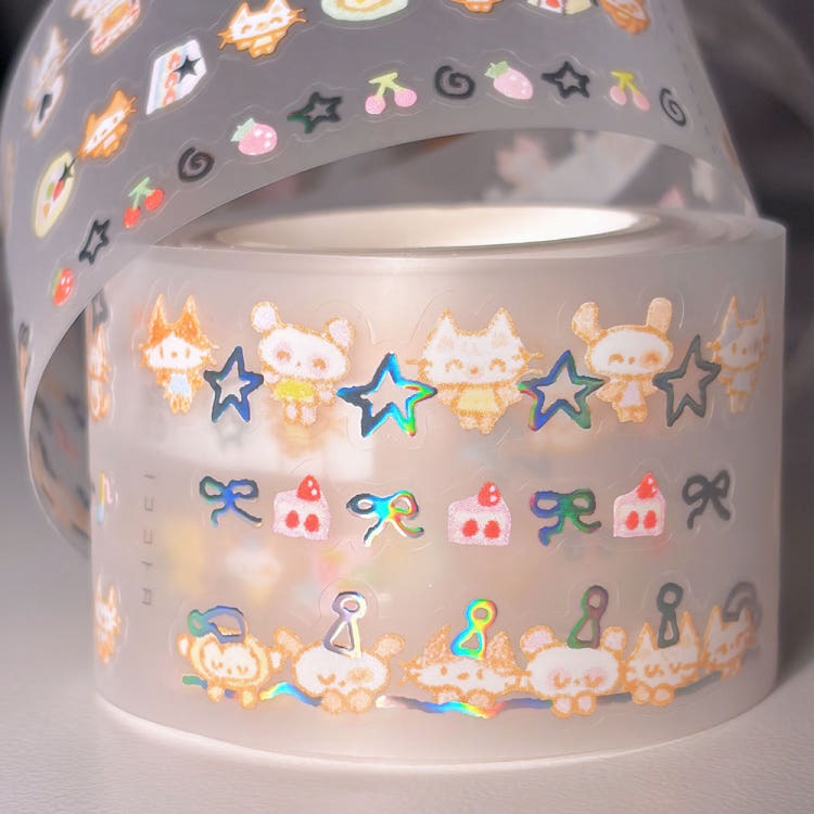 Berddi - Nyang 3D Hologram Silver Kiss Cut Sticker