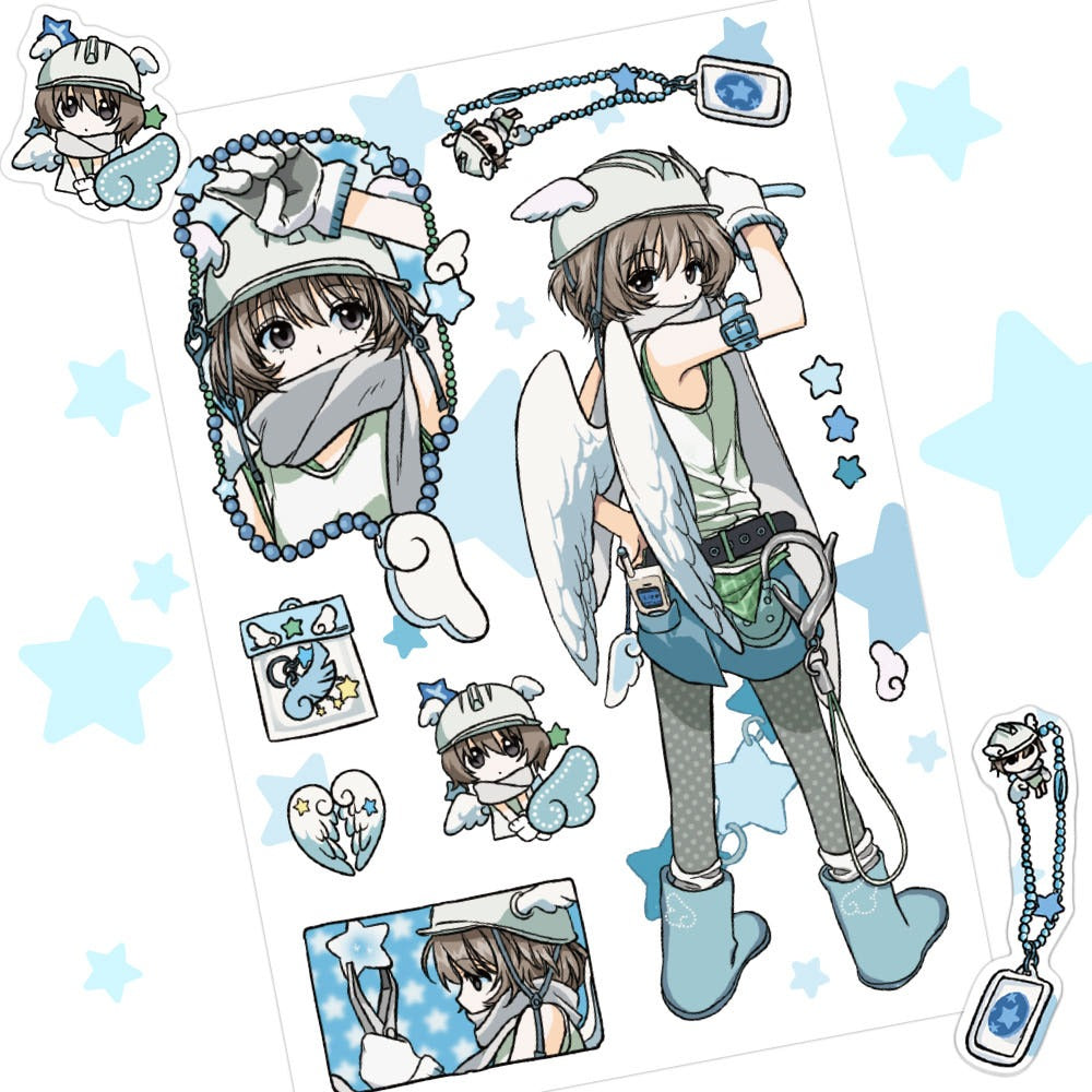 chuchuhae - keyring tenshi blue sticker