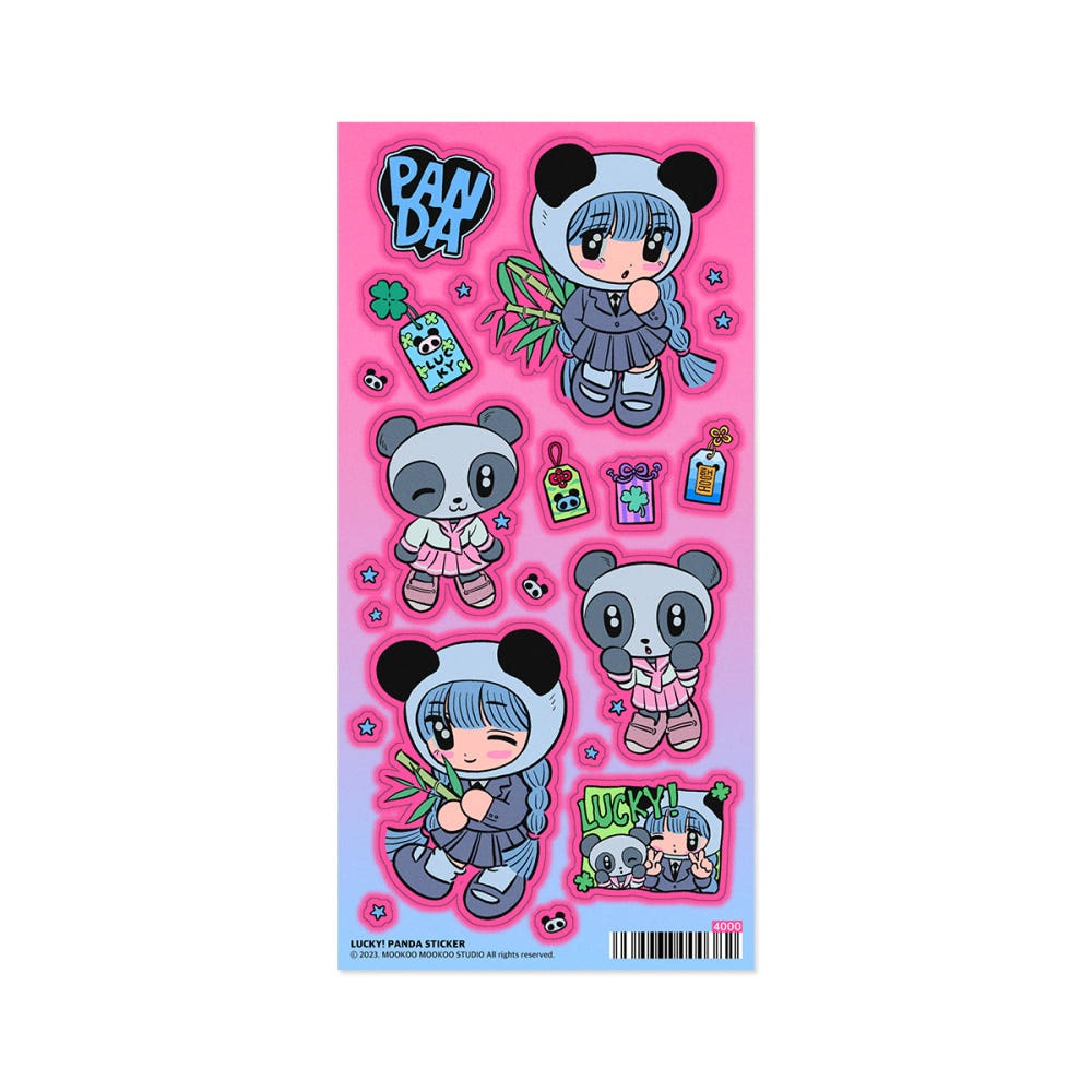mookoomookoostudio - lucky panda sticker