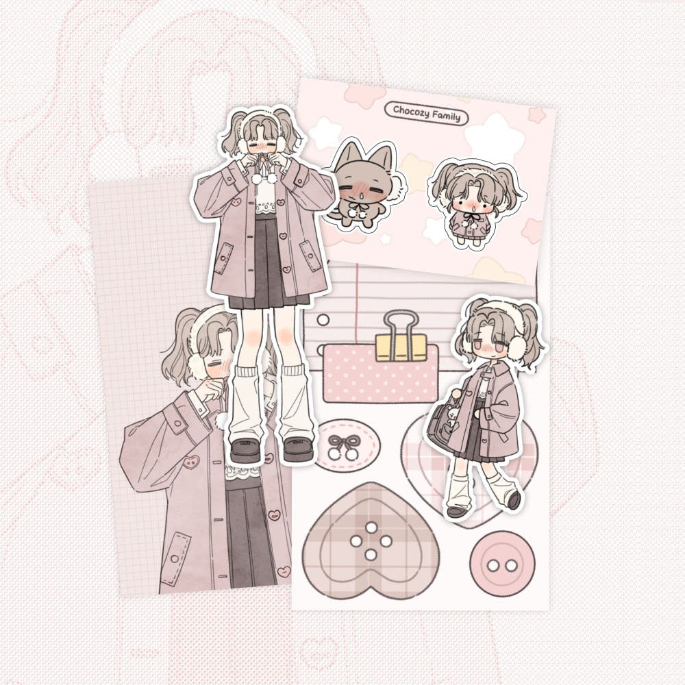 chocozy_family - warm earrings sticker