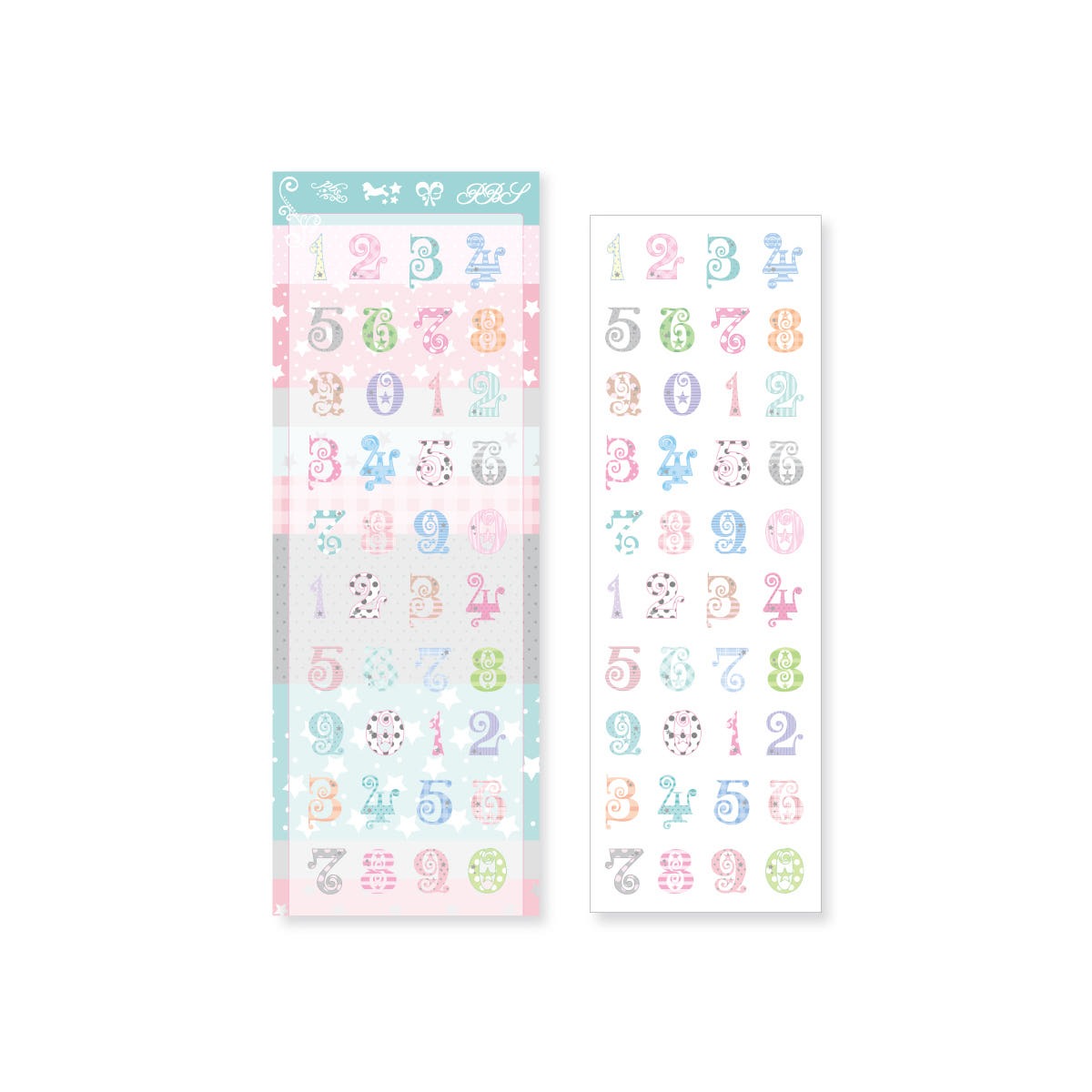 Pearly Button - gentle pattern number sticker