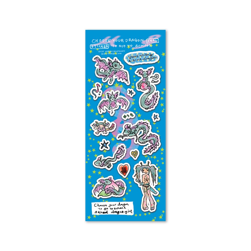 Maribu - Choose your blue dragon sticker