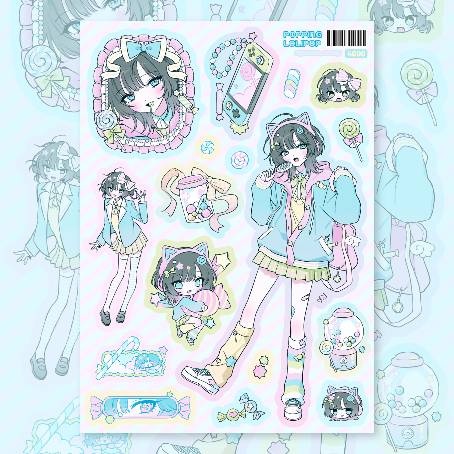 qzzling - popping lolipop sticker