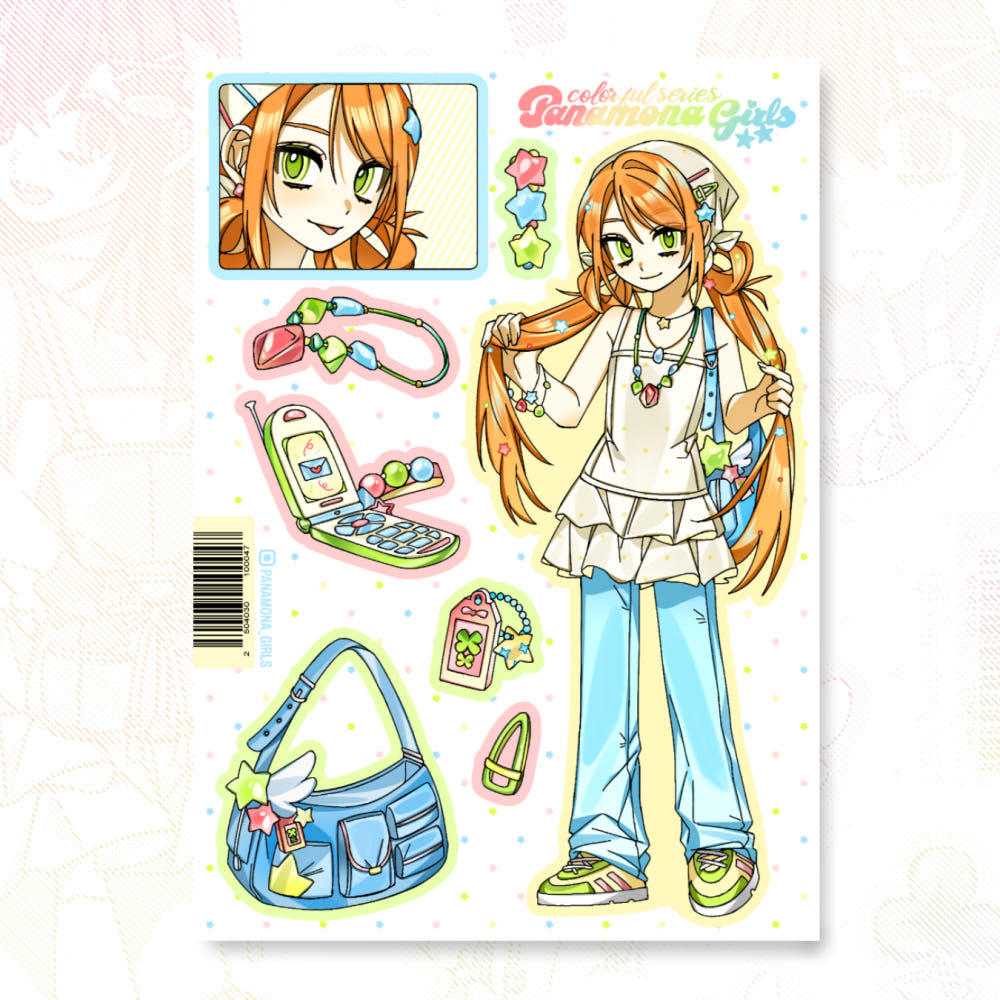 panamona girls - colorful beads sticker