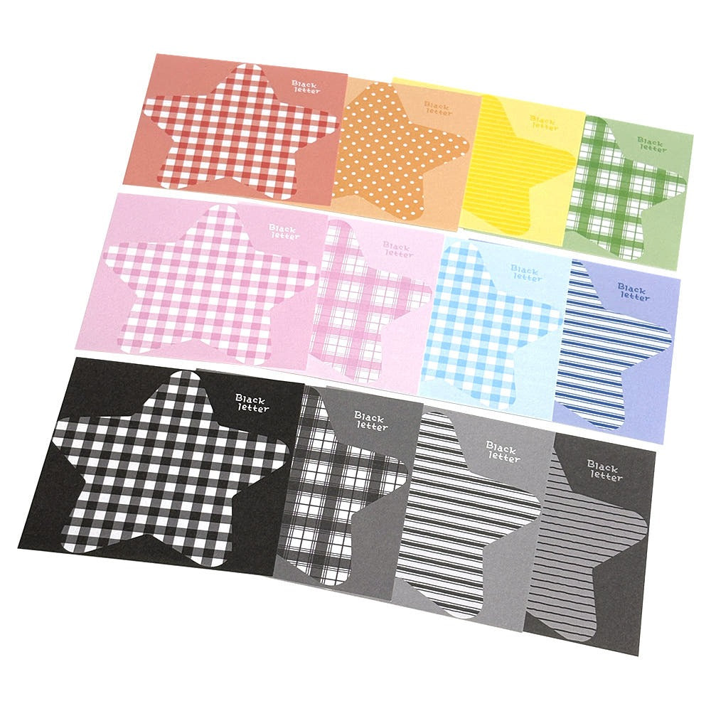 Blackletter - rainbow check star memo sheet sticker