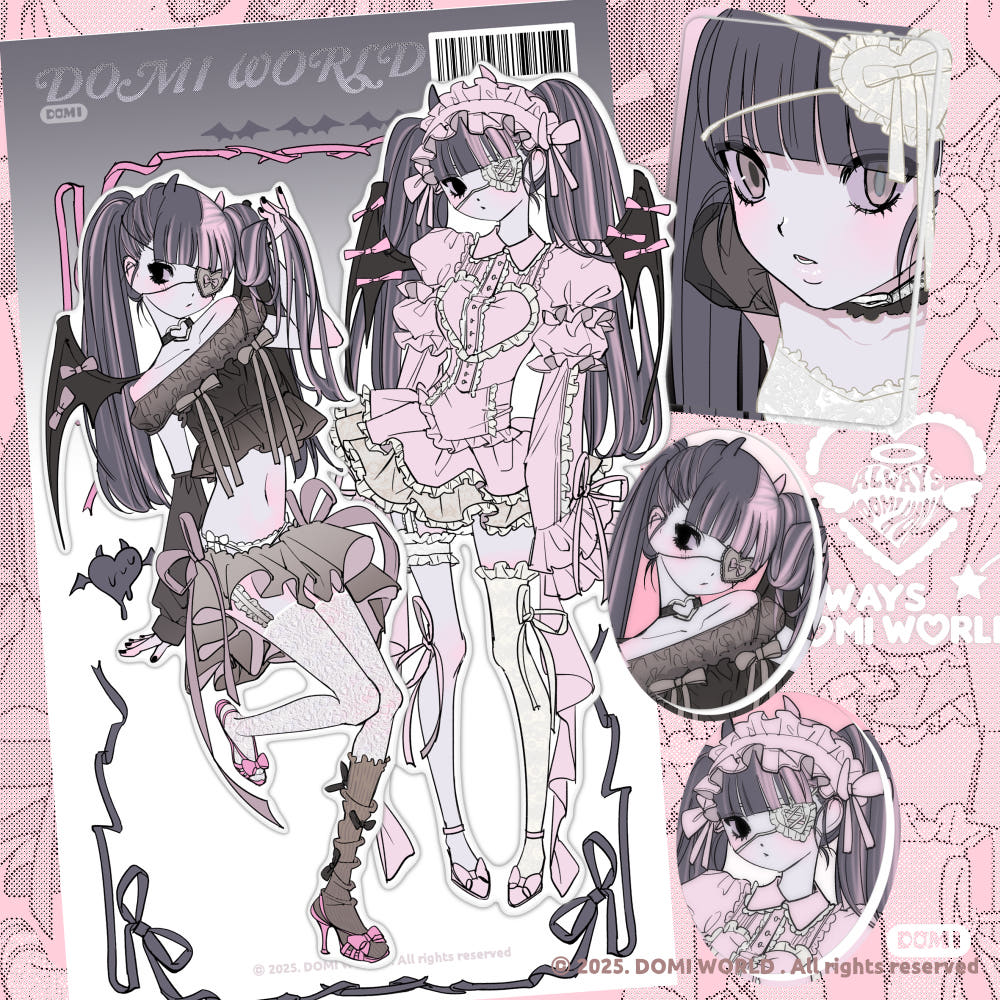 Domi world - Ribbon devil die cut sticker