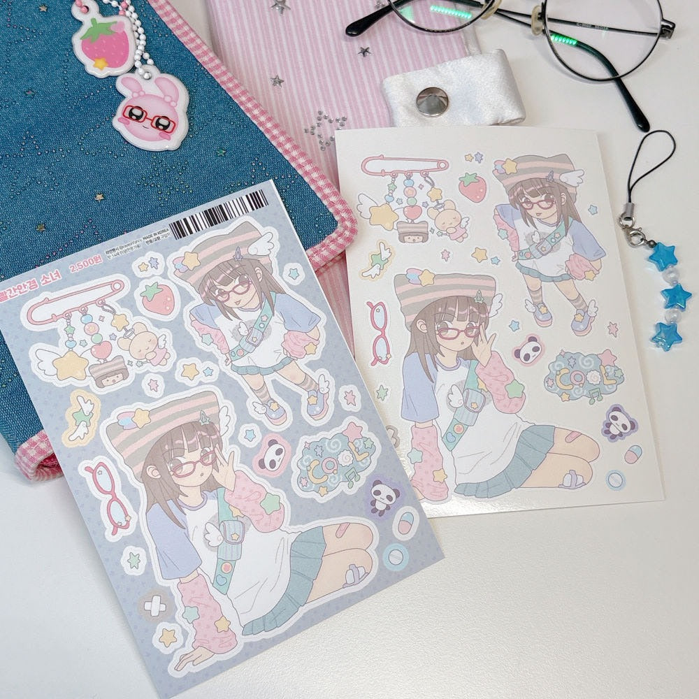 rayeonfancy - red glasses sticker