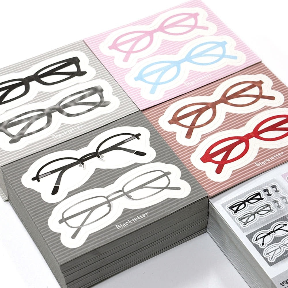 Blackletter - glasses memo sheet sticker