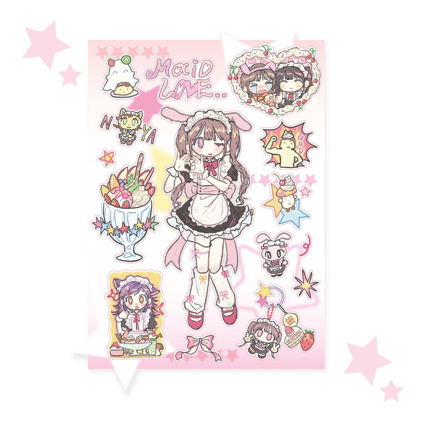 ♡ amustew - maid love sticker