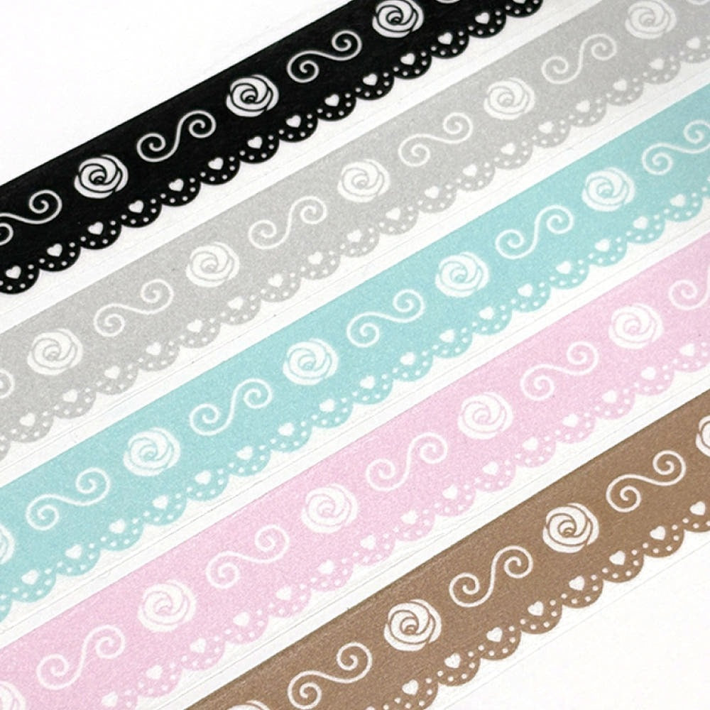 Blackletter - rose garden rose lace tape