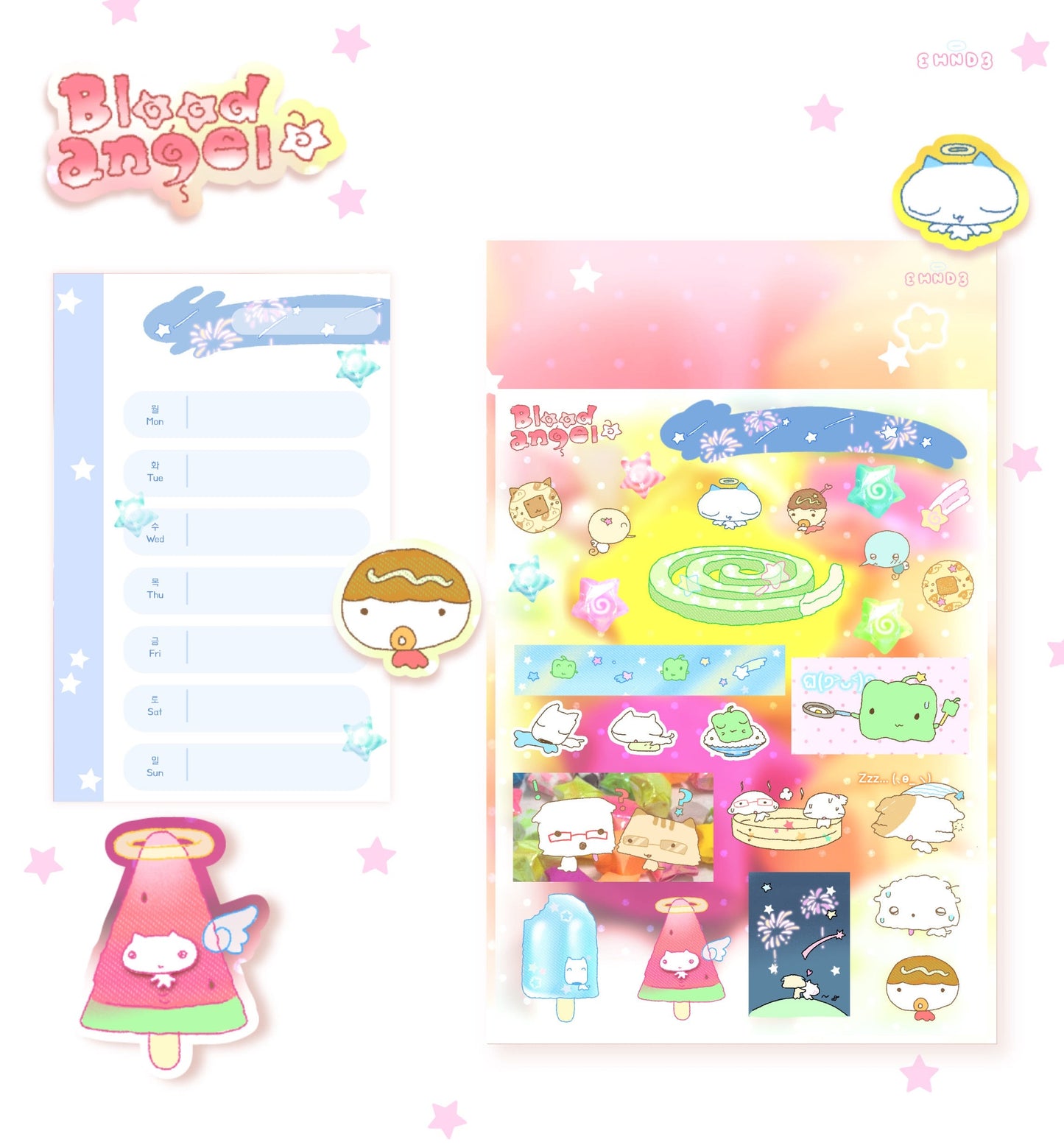 Happy Nyang Day - mosquito coil angel Sticker