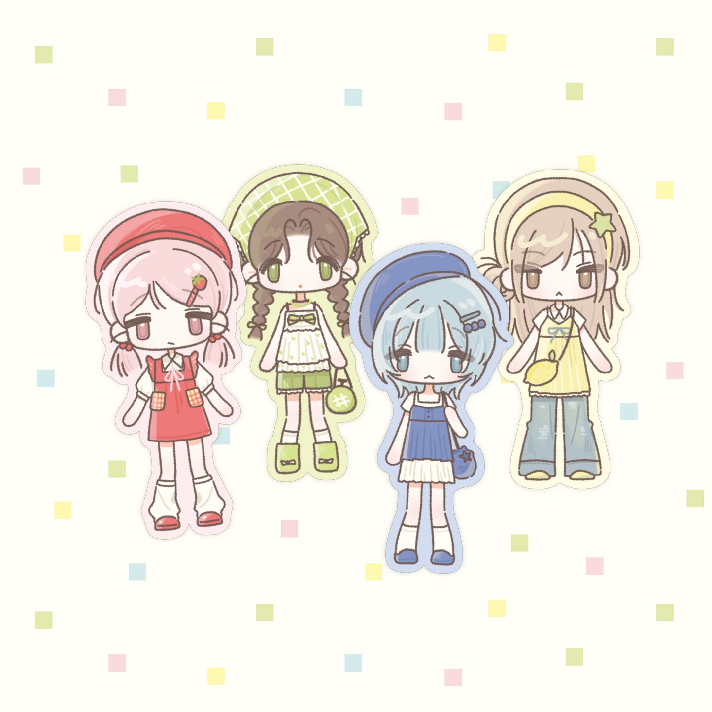 chocozy_family - fruit girls sticker