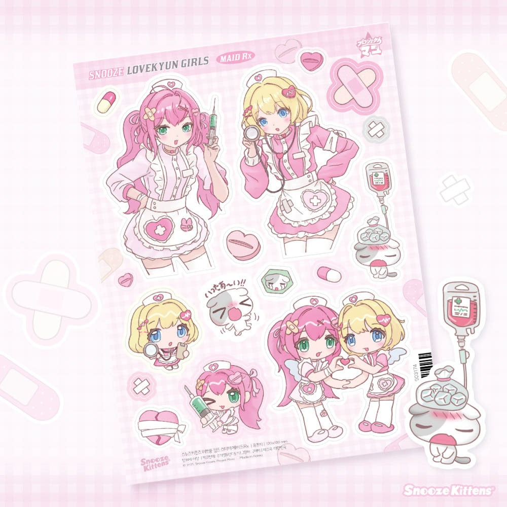 snooze kittens - love girls sticker