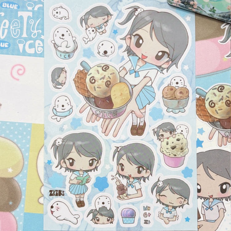 zkzk studio - sweety ice blue sticker