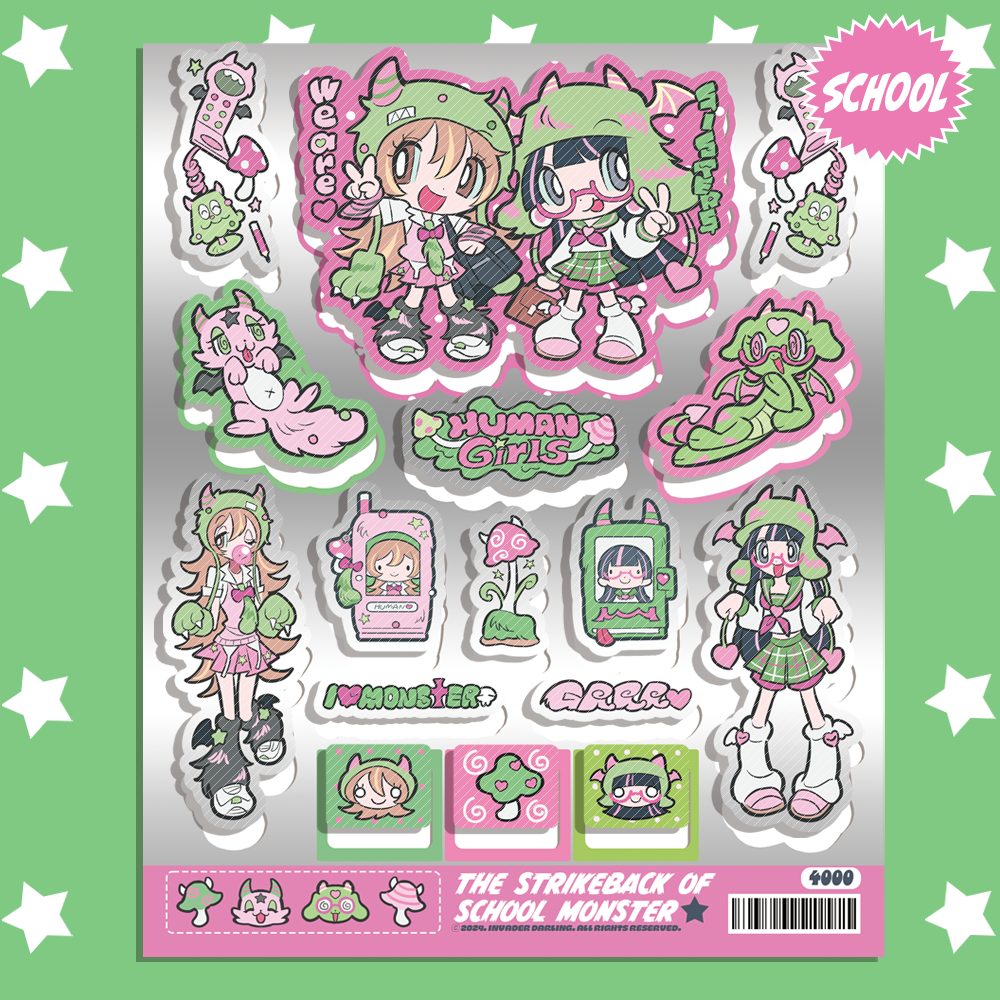 invader darling - the strikeback girls sticker