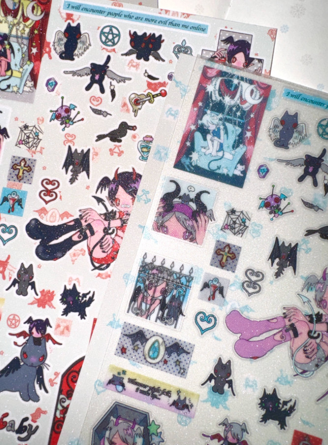 Sunonebird x Tiantian com devil cat mint sticker