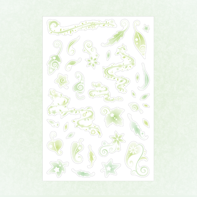 pearly button - forest sheet sticker