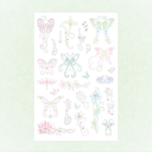 pearly button - butterfly moth sticker