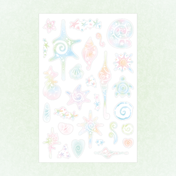 pearly button - coral sheet sticker
