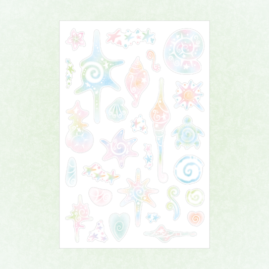 pearly button - coral sticker