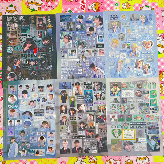 ♡ K-pop Sticker Sheet Pack 6pcs