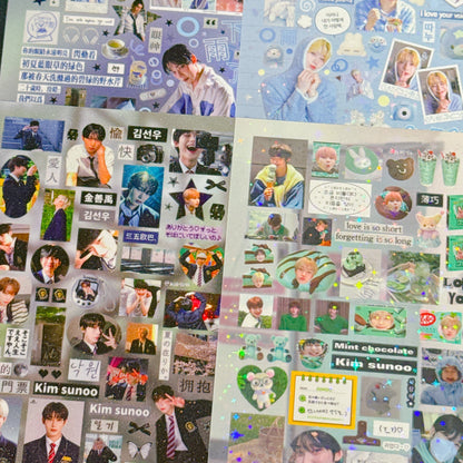 ♡ K-pop Sticker Sheet Pack 6pcs