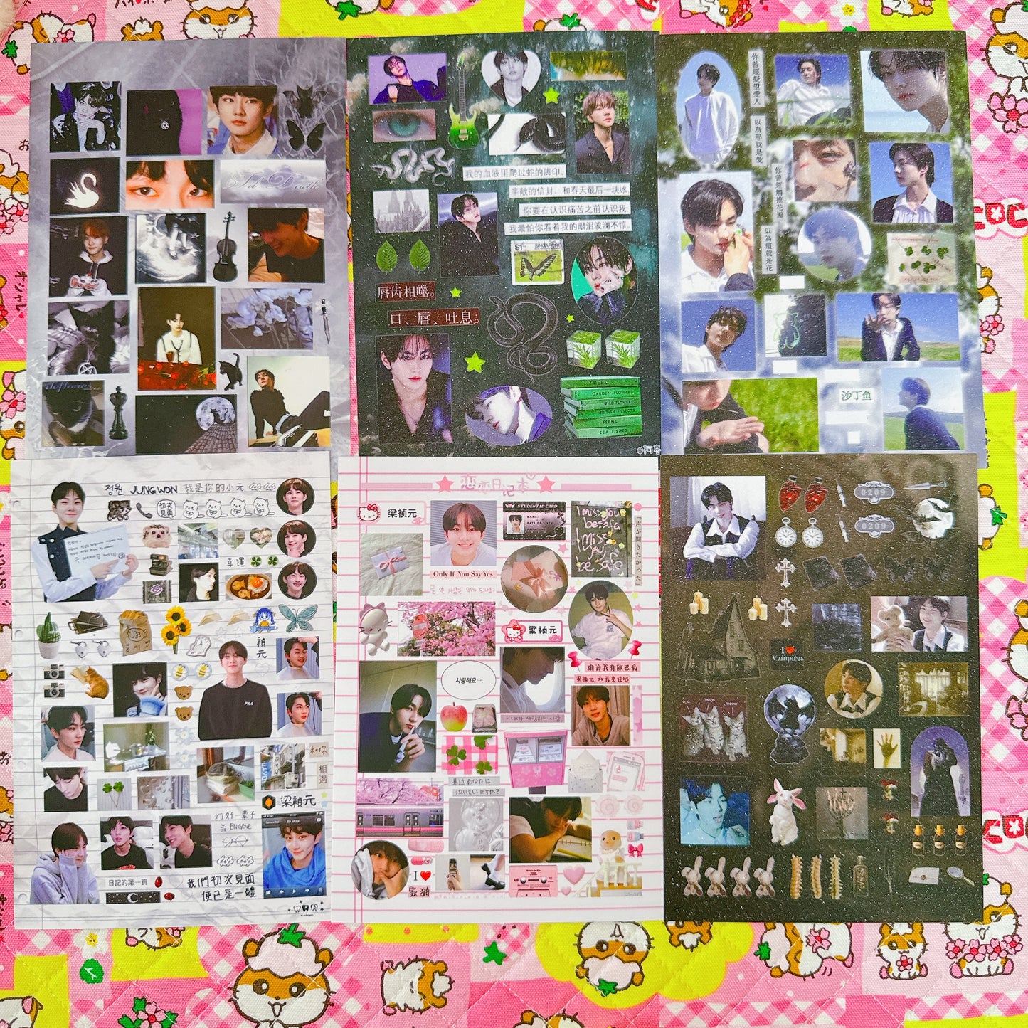 ♡ K-pop Sticker Sheet Pack 6pcs