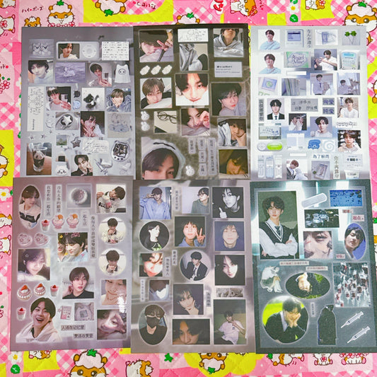 ♡ K-pop Sticker Sheet Pack 6pcs
