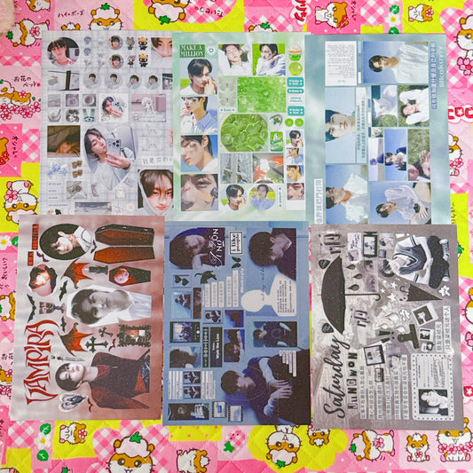 ♡ K-pop Sticker Sheet Pack 6pcs