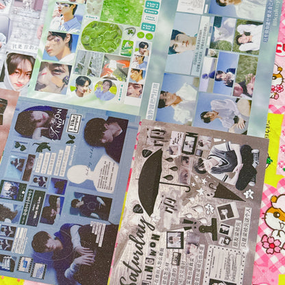 ♡ K-pop Sticker Sheet Pack 6pcs