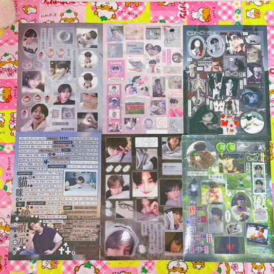 ♡ K-pop Sticker Sheet Pack 6pcs